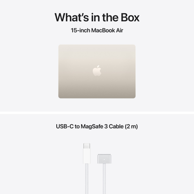 Apple Macbook Air, 15.3", M5 10-core, 16GB, 512GB, 10-core GPU, Starlight