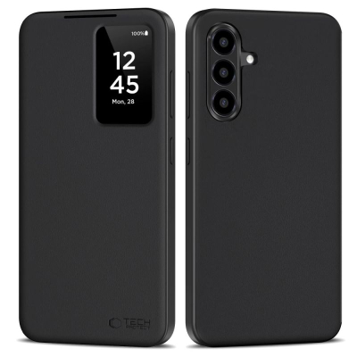 Kapak-portofol Tech-Protect Smart Wallet për Samsung Galaxy A56 5G, me dritare inteligjente, i zi