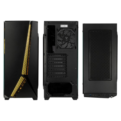Kasa kompjuteri Kolink Quantum, MIDI Tower, 120mm ventilator, e zezë