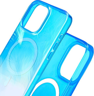Futrollë Prodigee Pampas për iPhone 16, transparente, që rri mirë në goditje, blu pastel