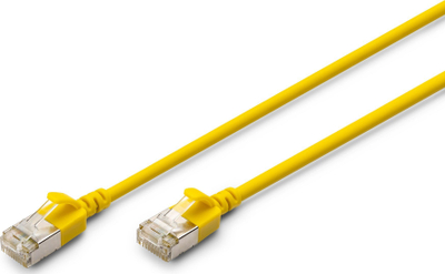 Kabllo rrjeti Digitus CAT 6A F FTP Slim Patch, 0.5m, e verdhë