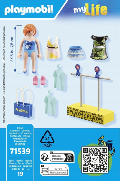 Set lojrash Playmobil My Life 71539, Clothing Stall, shumëngjyrësh