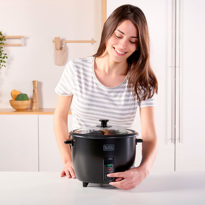 Tenxhere orizi Black+Decker BXRC1800E, 1.8L, funksion keep warm, e bardhë