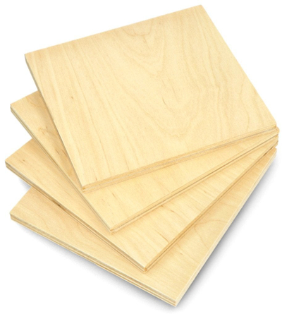 Panel kompensatë thupe Birch, 8mm, 110 x 120mm, set 4 copë, ngjyrë natyrale