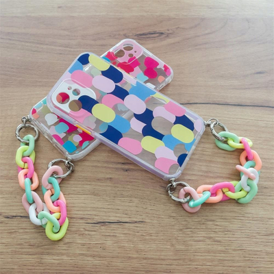 Maskë telefoni Color Chain për Samsung Galaxy A22 4G, me zinxhir dekorativ, shumëngjyrëshe