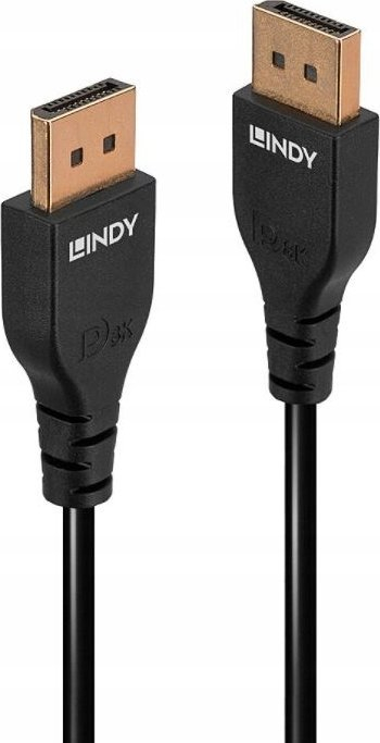 Kabllo DisplayPort Lindy Slim, 1.4, 2m, e zezë