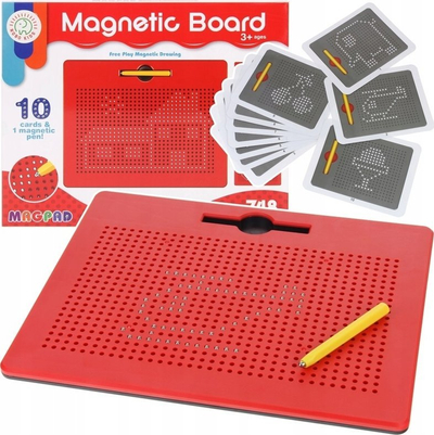 Dërrasë vizatimi me magnet MagPad 748 toptha, 10 karta modeli, e kuqe