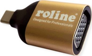 Видео адаптер ROLINE GOLD USB C во VGA, 1080p, златен