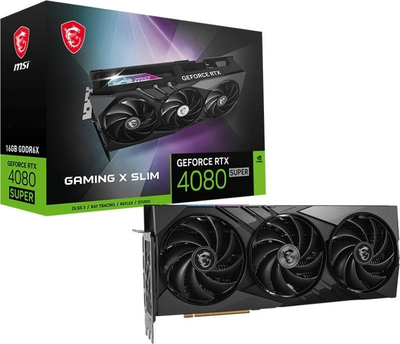 Kartë grafike MSI GeForce RTX 4080 SUPER Gaming X Slim, 16GB GDDR6X, 256bit, e zezë