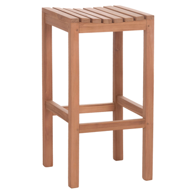 Tabure bar NIKOL HM18109, dru teak, 40x40x77 cm, ngjyrë natyrale