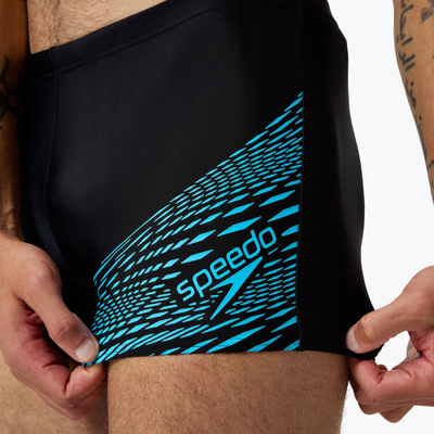 Купаќи боксери за мажи Speedo Medley Logo Aquashort, Enduraflex, црни и сини