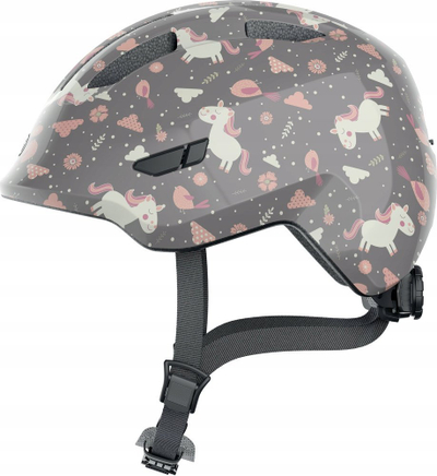 Helmet biçiklete për kalamaj Abus Smiley 3.0 Horse Kids, madhësia S, gri me figura kali
