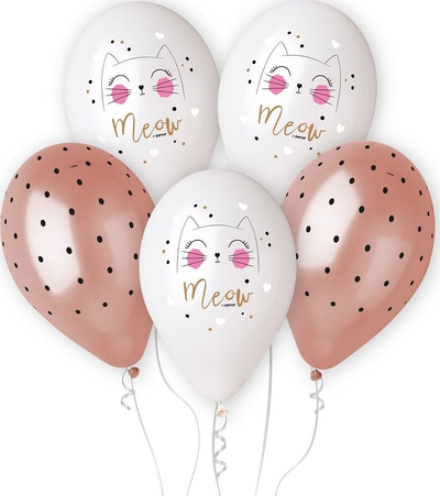 Set balonash Godan Premium Balloon 13 Hel Kitten GS120/KOT, 5 copë, shumëngjyrëshe