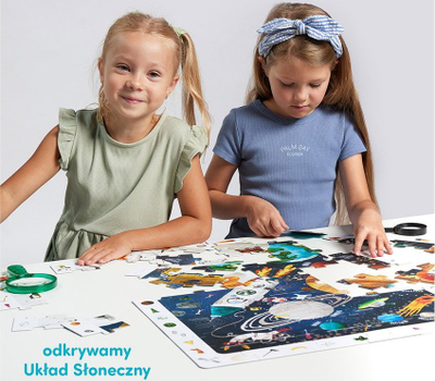 Puzzle vëzhgimi Czuczu Space, edukativ për fëmijë, me poster, shumëngjyrësh