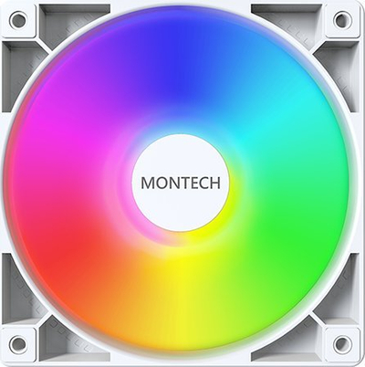 Вентилатор за куќиште Montech GF120 ARGB PWM, 120mm, 4 pin, бел