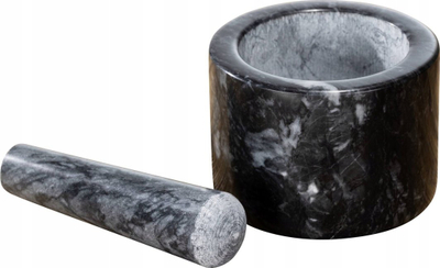 Havan mermeri WENKO Black Outdoor Kitchen, me pistil, i zi mat