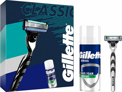 Set Gillette Xmas Classic, Shkumë rroje qetësuese 100 ml + Makinë rroje Mach3