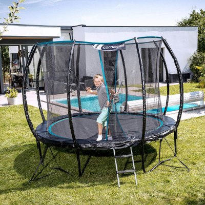 Trampolinë Cornilleau Spring 312121, 366 cm, me rrjetë mbrojtëse, jeshile