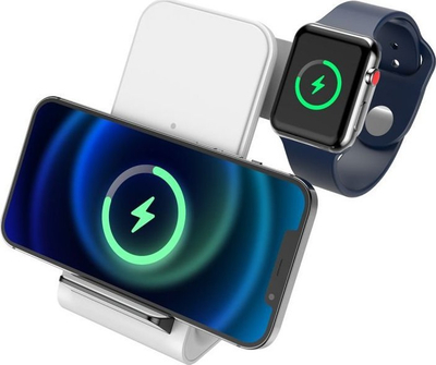 Karikues wireless 3-n-1 Tech-Protect QI15W A20, 15W, për telefon, orë edhe kufje, i zi