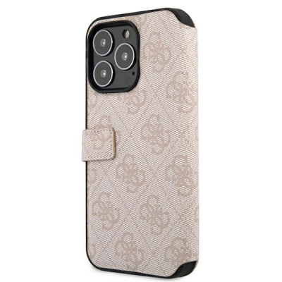 Mbulesë telefoni Guess GUBKP13X4GMGPI për iPhone 13 Pro Max 6.7\", tip libër, rozë