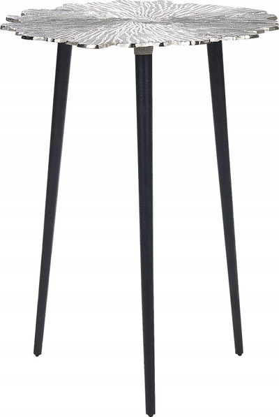 Tavolinë anësore Beliani PUHOI, metal, Ø36 cm, argjend