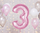 Balonë numri Number Light Pink, 92 cm, numri 3, rozë e butë