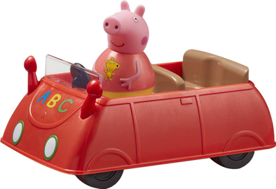 Lodër makinë Peppa Pig Weebles Push Along, me gocën që lëkundet, plastike, e kuqe