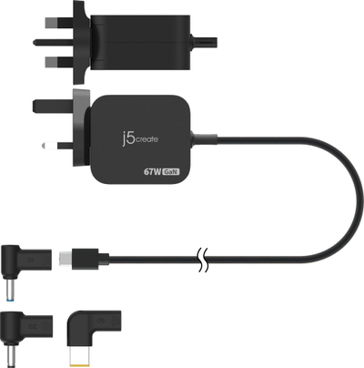 Karikues USB C J5create JUP1565DCF3A FN, 67W GaN PD, 3 konektorë DC, i bardhë