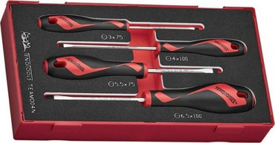 Set kaçavidash të drejta Teng Tools TEAMD04N, 4 copë, majë magnetike, me shkumë EVA