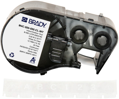 Kasetë etiketuese Brady M4C-500-595-CL-WT, vinyl, 12.7mm, transparente