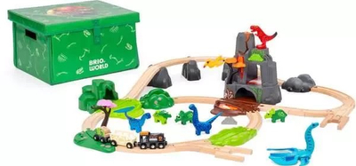 Set trenash BRIO World Dinosaur Deluxe, 44 pjesë, për fëmijë 3+
