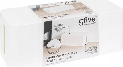 Kuti për rregullim kabllosh 5FIVE Cable Cover Box, 32 x 14 x 12.5 cm, plastike, e bardhë