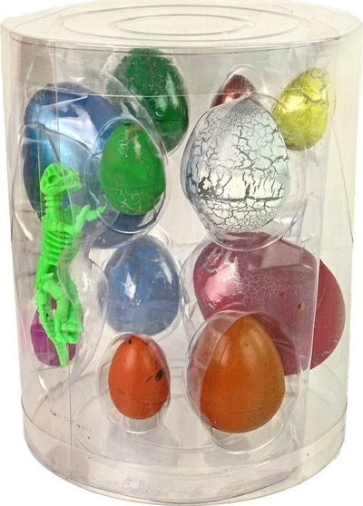 Lodër edukative Growing Dinosaur Egg, set me 12 copë, vezë që rriten në ujë, me shum ngjyra
