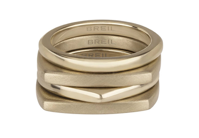 Set unazash Breil New Tetra Band TJ3023, çelik, ngjyrë ari