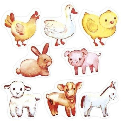 Stickerë Titanum Craft Fun Series Farm Animals, 2 rula, 500 copë, 28mm