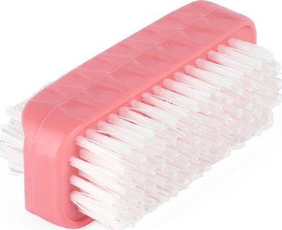 Furçë plastike për thonj York Body Care, me dy anë, 8 x 2.5 cm, rozë
