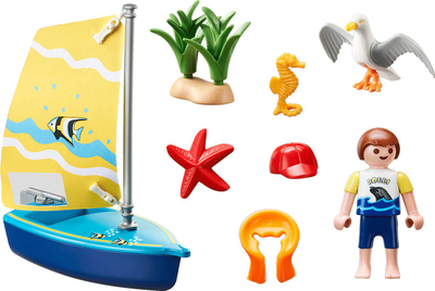 Set lodrash Playmobil 70438 Family Fun Sailboat, 17 pjesë, për kalamaj 4+