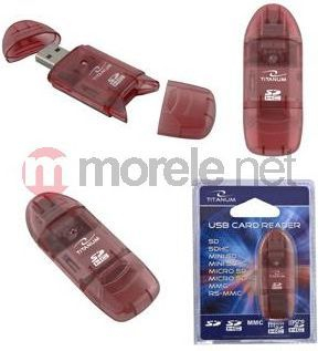 Lexuesi i kartave Titanum TA101R, USB 2.0, i kuq