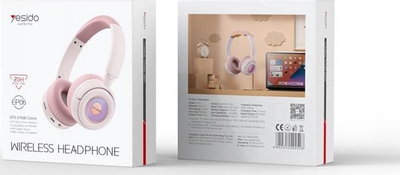 Kufje over ear Yesido EP06, Bluetooth 5.3, 400mAh, rozë