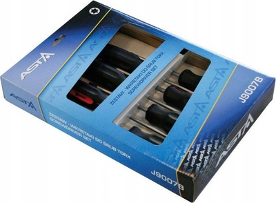 Set kaçavidash Torx Asta T10–T40, 7 copë