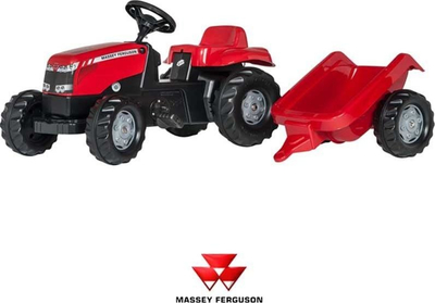 Traktor lodër me pedale Rolly Toys Massey Ferguson me rimorkio, për kalama 2.5 vjeç, i kuq