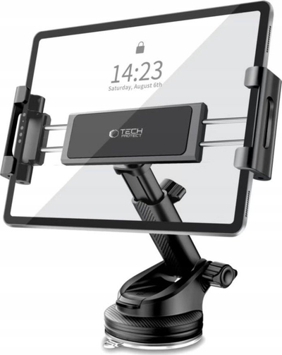 Mbajtëse universale për tablet Tech-Protect V4, për xham edhe pult, e zezë