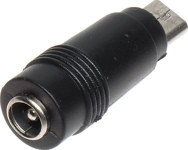 Adaptor micro USB në DC 2.1/5.5 mm GT-55, i zi