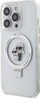 Капак за телефон Karl Lagerfeld Ring Stand MagSafe за iPhone 15 Pro Max, пластика и TPU, бел