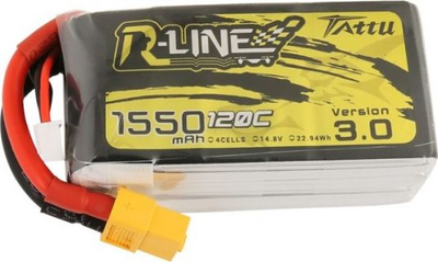 Bатерија LiPo Tattu 4S 14.8V, 1550mAh, 120C, softcase XT60