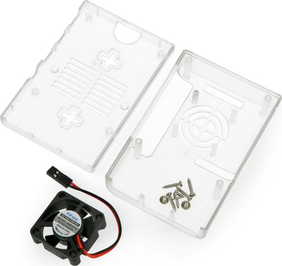 Заштитна кутија JustPi Enclosure за Raspberry Pi 4B, со вентилатор, црна