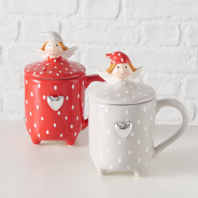 Filxhan Boltze Home Malena Pattern 1, 360 ml, me kapak për zierje, i kuq