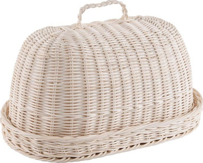 Kuti buke Orion Rattan, me pëlhurë, 40 x 25 x 22 cm, bezhë
