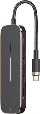 Hub USB C Usams SJ575HUB01, 6 në 1, USB 3.0, gri
