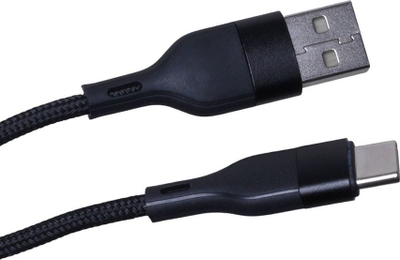 Kabllo Maxlife USB në USB C, 1m, 3A, najlon, e zezë